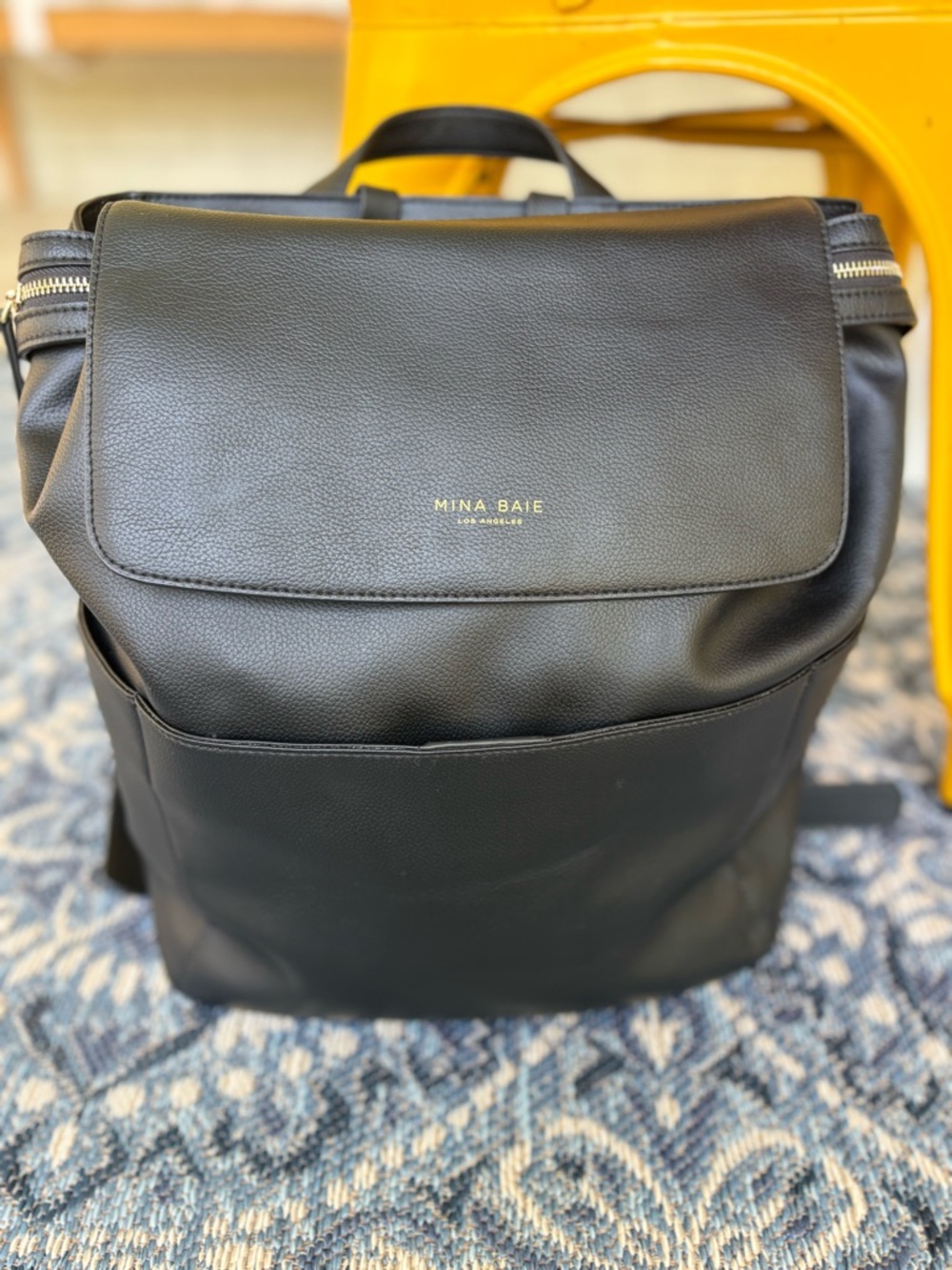 Mina Baie Kinney leather diaper bag and Backpack black sold out online - Picture 7 of 16